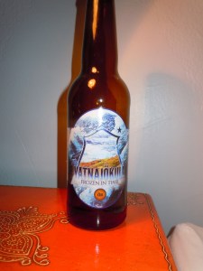 Vatnajokull beer, made from glacier water and wild thyme. Wish I could get this in the States...