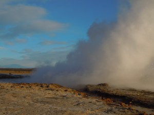 Strokkur erupting.