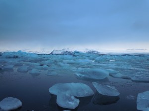 Ice chunks on the shore of Jökulsárlón.